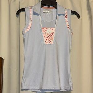 Pebble Beach Women's White and Red Tank Top